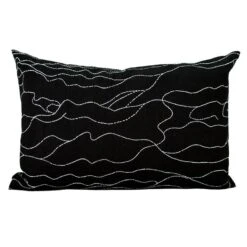 Saana Ja Olli Rakkauden Meri Cushion Cover, 40 X 60 Cm, Black - White