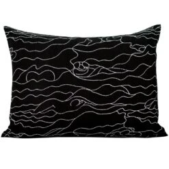 Saana Ja Olli Rakkauden Meri Cushion Cover, 60 X 80 Cm, Black - White