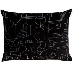 Saana Ja Olli Unien Talo Cushion Cover, 60 X 80 Cm, Black - White