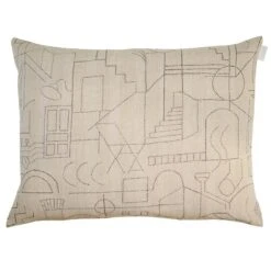 Saana Ja Olli Unien Talo Cushion Cover, 60 X 80 Cm, Beige - Black