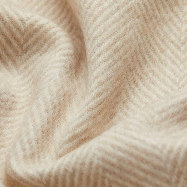 Sibast Alpaca Throw, Herringbone Beige 4 Sibast Alpaca Throw, Herringbone Beige - Image 2