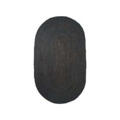 Ferm LIVING Eternal Oval Jute Rug, Small, Black