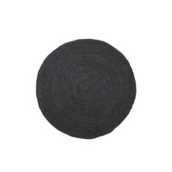 Ferm LIVING Eternal Round Jute Rug, Small, Black