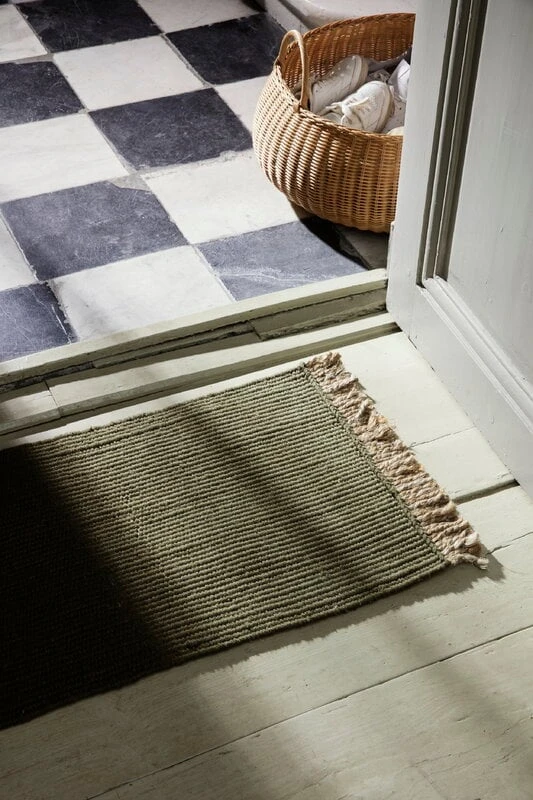 Ferm LIVING Block Mat, 80 X 50 Cm, Olive - Natural 4 Ferm LIVING Block Mat, 80 X 50 Cm, Olive - Natural - Image 2