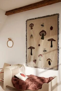 Ferm LIVING Forest Tapestry Blanket, Sand 11 Ferm LIVING Forest Tapestry Blanket, Sand -Fine Home Textiles Store fermLIVING AW21 SillJuniorBed ForestTapestryBlanket ForestEmbroideredCushion image