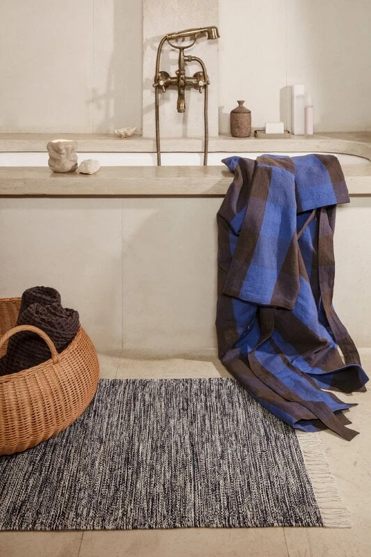 Ferm LIVING Melange Rug, 60 X 100 Cm, Dark Navy 5 Ferm LIVING Melange Rug, 60 X 100 Cm, Dark Navy - Image 3