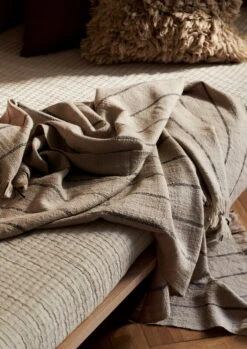 Ferm LIVING Calm Blanket, 120 X 170 Cm, Camel - Black 9 Ferm LIVING Calm Blanket, 120 X 170 Cm, Camel - Black -Fine Home Textiles Store fermLIVING AW22 CalmBlanket 1104266435 image 1