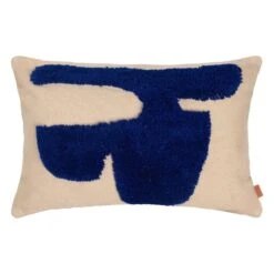 Ferm LIVING Lay Cushion, 40 X 60 Cm, Sand - Bright Blue
