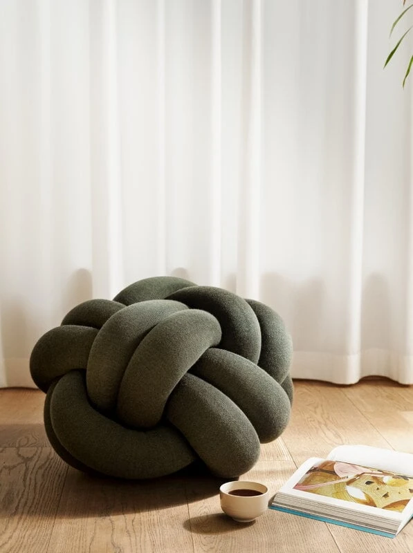 Design House Stockholm Knot Cushion, M, Forest Green 4 Design House Stockholm Knot Cushion, M, Forest Green - Image 2
