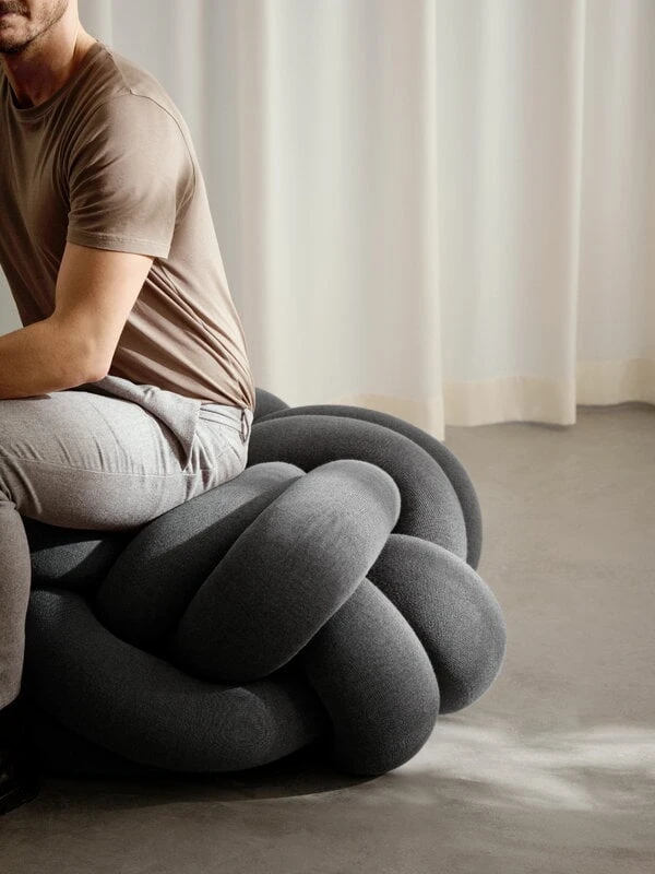 Design House Stockholm Knot Cushion, XL, Grey 5 Design House Stockholm Knot Cushion, XL, Grey - Image 3