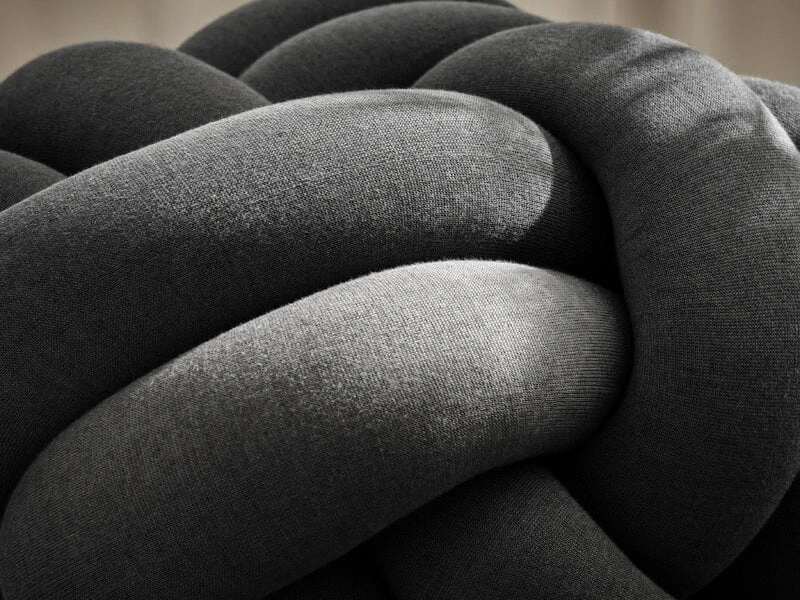 Design House Stockholm Knot Cushion, XL, Grey 4 Design House Stockholm Knot Cushion, XL, Grey - Image 2
