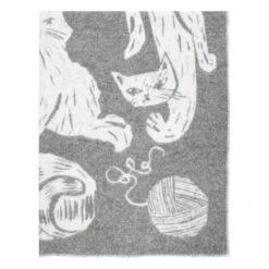 Lapuan Kankurit Kissanpäivät Blanket, Grey - White