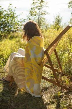 Lapuan Kankurit Kuutamo Throw, Beige - Yellow 9 Lapuan Kankurit Kuutamo Throw, Beige - Yellow -Fine Home Textiles Store lapuankankurit kuutamo blanket beige yellow 5 0