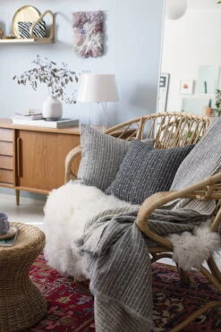 Lapuan Kankurit Metsä Blanket, Dark Grey -Fine Home Textiles Store lapuankankurit metsa blanket and cushion covers 1