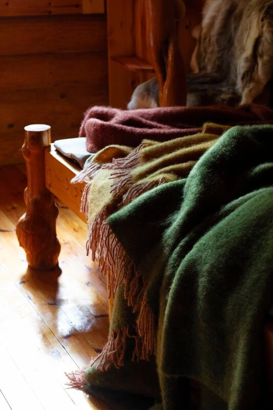 Lapuan Kankurit Revontuli Mohair Blanket, Powder - Ochre 5 Lapuan Kankurit Revontuli Mohair Blanket, Powder - Ochre - Image 3