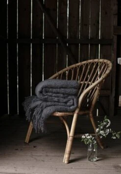 Lapuan Kankurit Saaga Uni Mohair Blanket, Smoke -Fine Home Textiles Store lapuankankurit saagauni grey