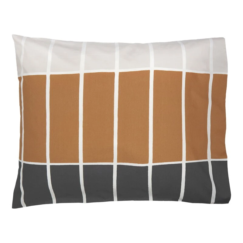 Marimekko Tiiliskivi Pillowcase, 50 X 60 Cm, Dark Brown - Beige - Charcoal 3 Marimekko Tiiliskivi Pillowcase, 50 X 60 Cm, Dark Brown - Beige - Charcoal