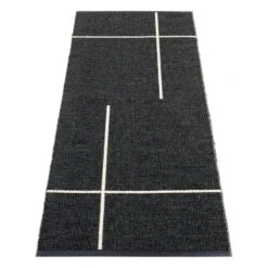 Pappelina Fred Rug, 70 X 180 Cm, Black - Vanilla