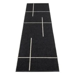 Pappelina Fred Rug, 70 X 270 Cm, Black - Vanilla