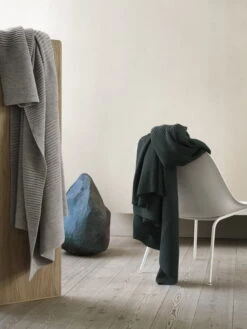 Muuto Rhythm Throw, Light Grey -Fine Home Textiles Store rhythm throw light grey dark green fiber lounge tube base muuto org